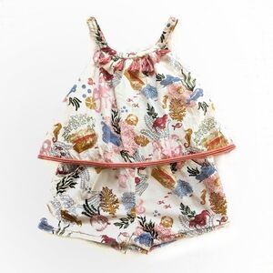 Tommy Bahama - Girl's Toddler Ocean Life Novelty Print Sleeveless Shorts Romper